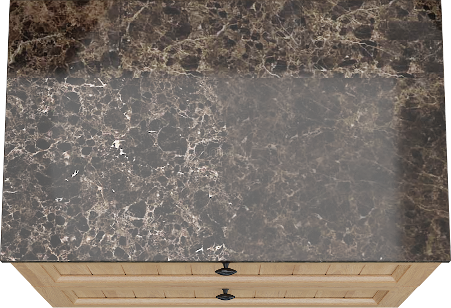 Balmani Lemon staand badkamermeubel 90 x 55 cm, fineer natuur eik met Stretto enkel tablet in dark emperador