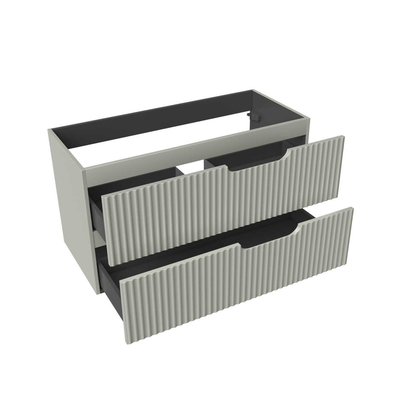 Linie Ribbo meuble sous-lavabo suspendu 100 x 46 cm Greige 2 tiroirs