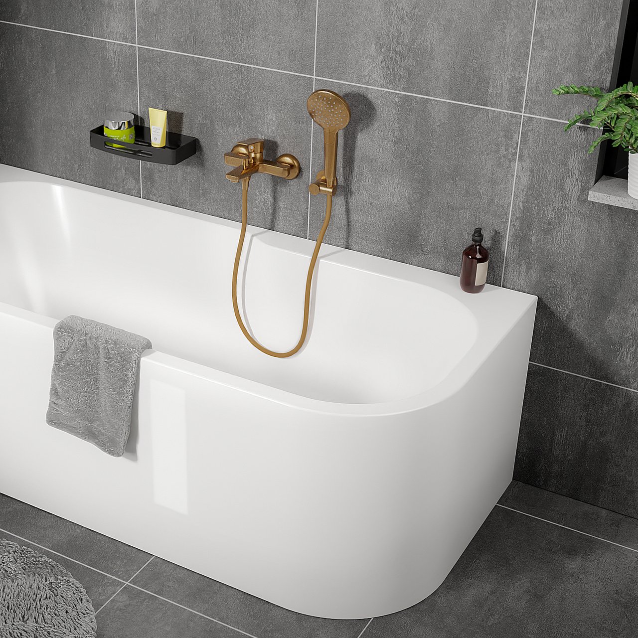 Linie Mila Badewannenarmatur: Brushed Rosegold