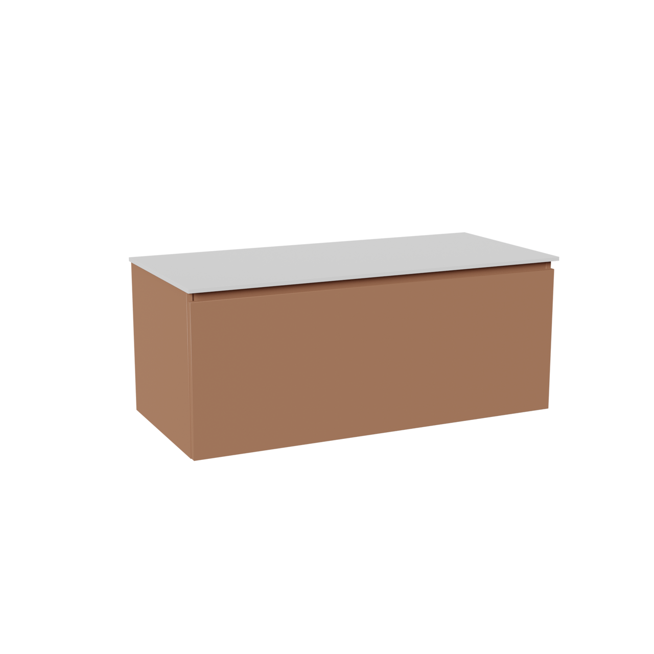 Balmani Sfera meuble salle de bains suspendu 120 x 55 cm cotto avec Stretto tablette simple ou double en solid surface blanc mat