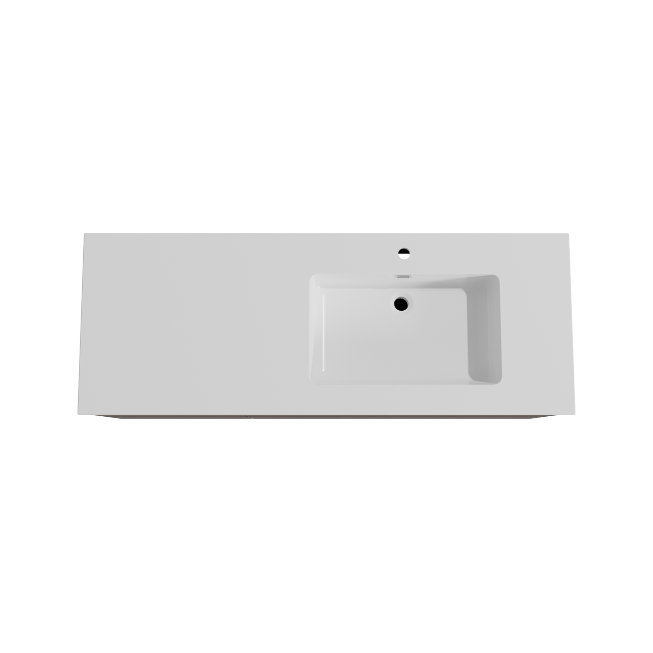 Storke Edge hängendes Möbelstück Set: 140 x 52 cm, Nussbaum, mit Diva Waschtisch rechts, Marmorkomposit Weiß glänzend