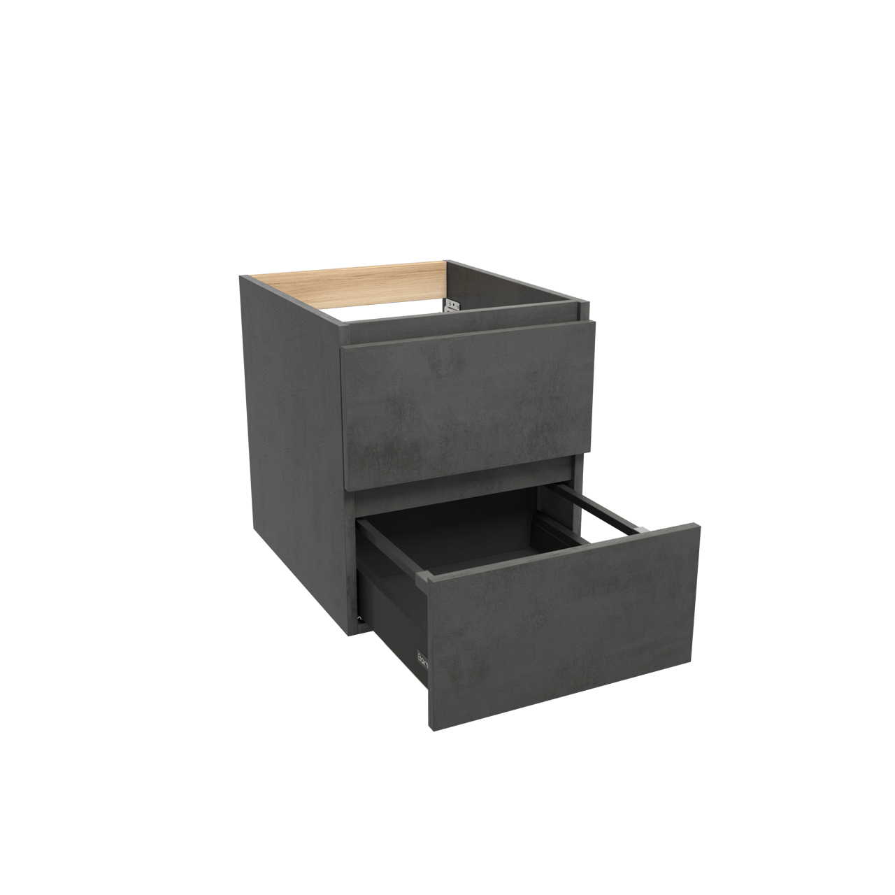 Balmani Lucida hängender Waschbeckenunterschrank: 45 x 55 cm, Beton dunkelgrau, 2 Schubladen