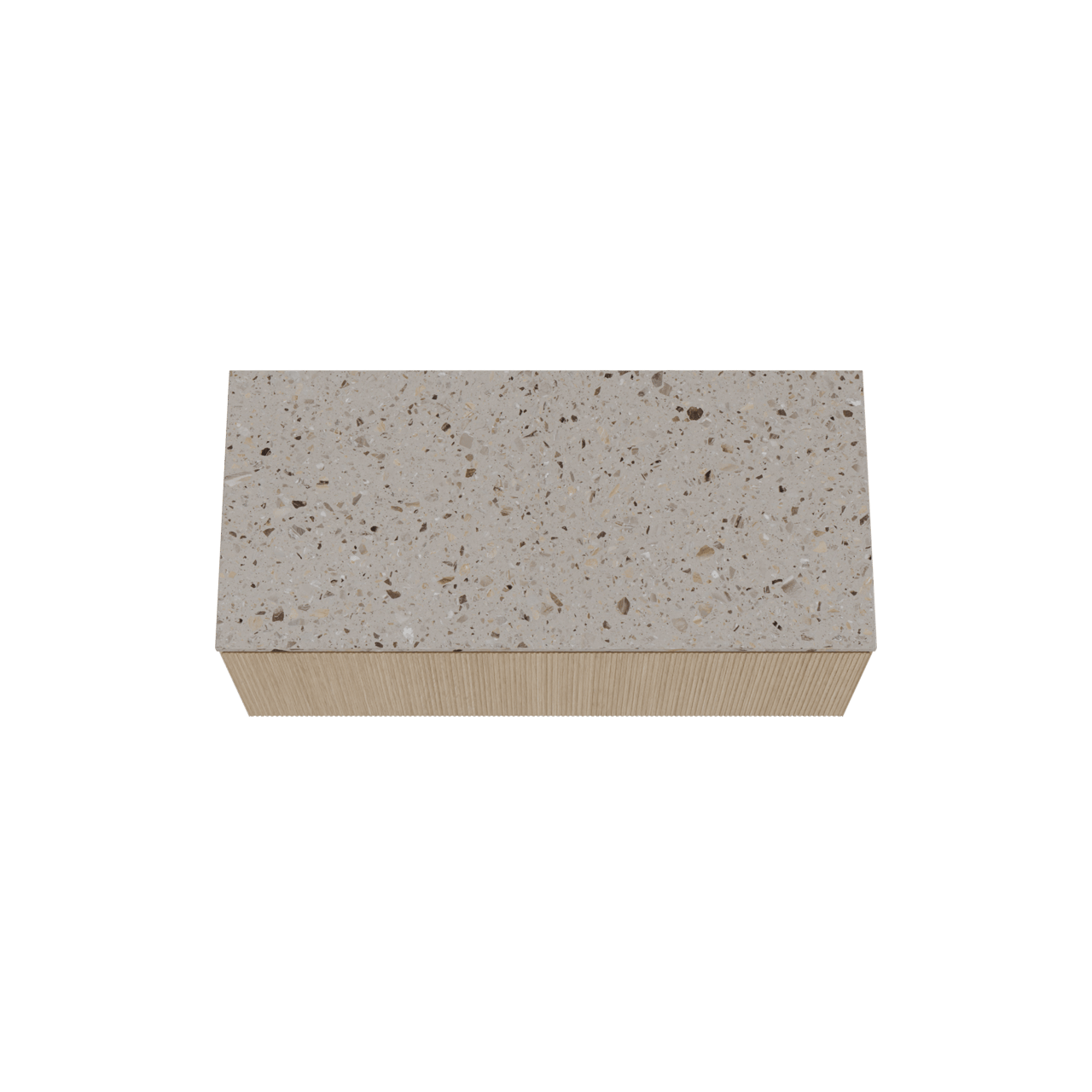 Balmani Fila meuble salle de bains suspendu 120 x 55 cm chêne naturel avec Stretto tablette simple ou double en terrazzo greige terrazzo, Nervure droite symétrique verticale