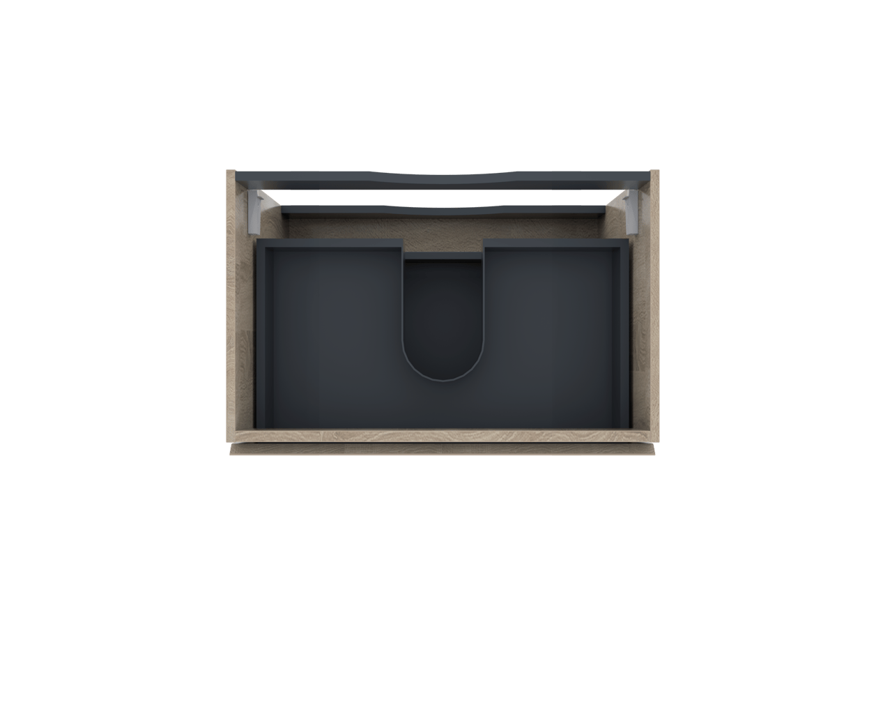 Linie Lado meuble sous-lavabo suspendu 70 x 46 cm chêne blanc 2 tiroirs