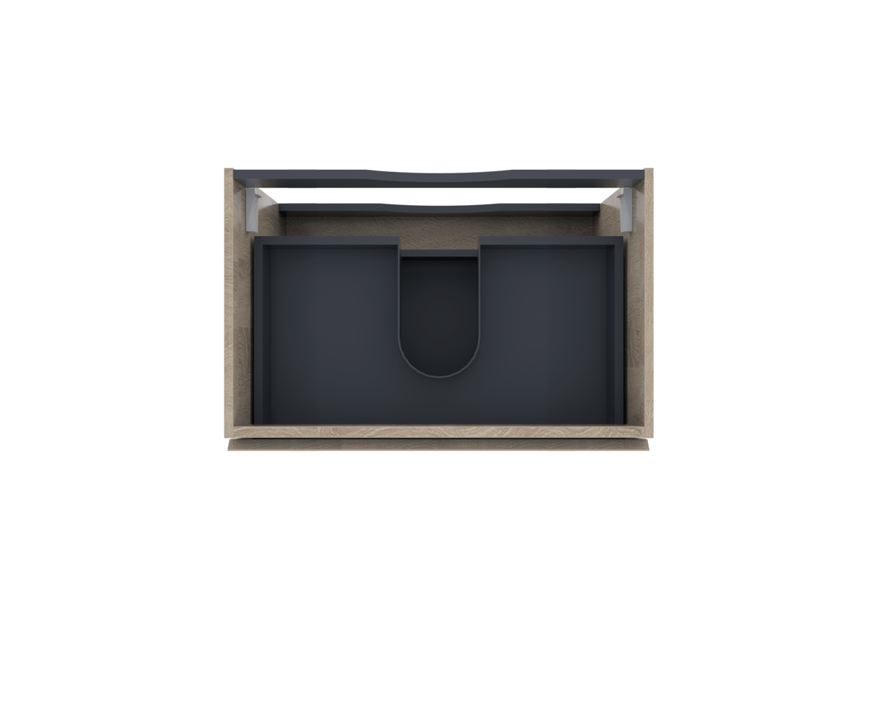 Linie Lado meuble sous-vasque suspendu 70 x 46 cm chêne blanc 2 tiroirs