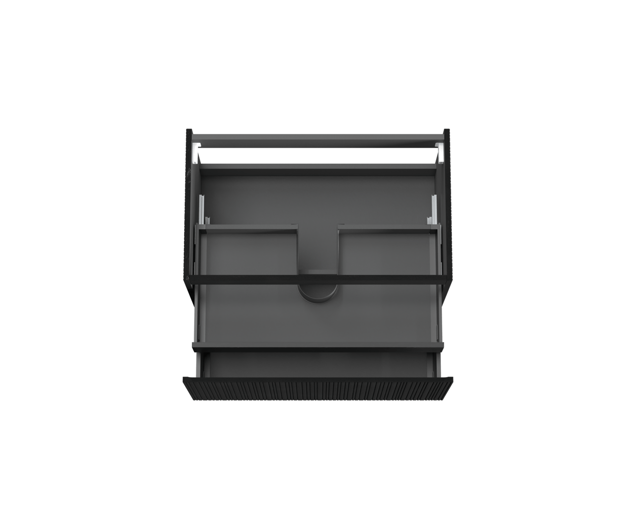 Storke Ribs meuble sous-lavabo suspendu 85 x 52 cm chêne noir 2 tiroirs