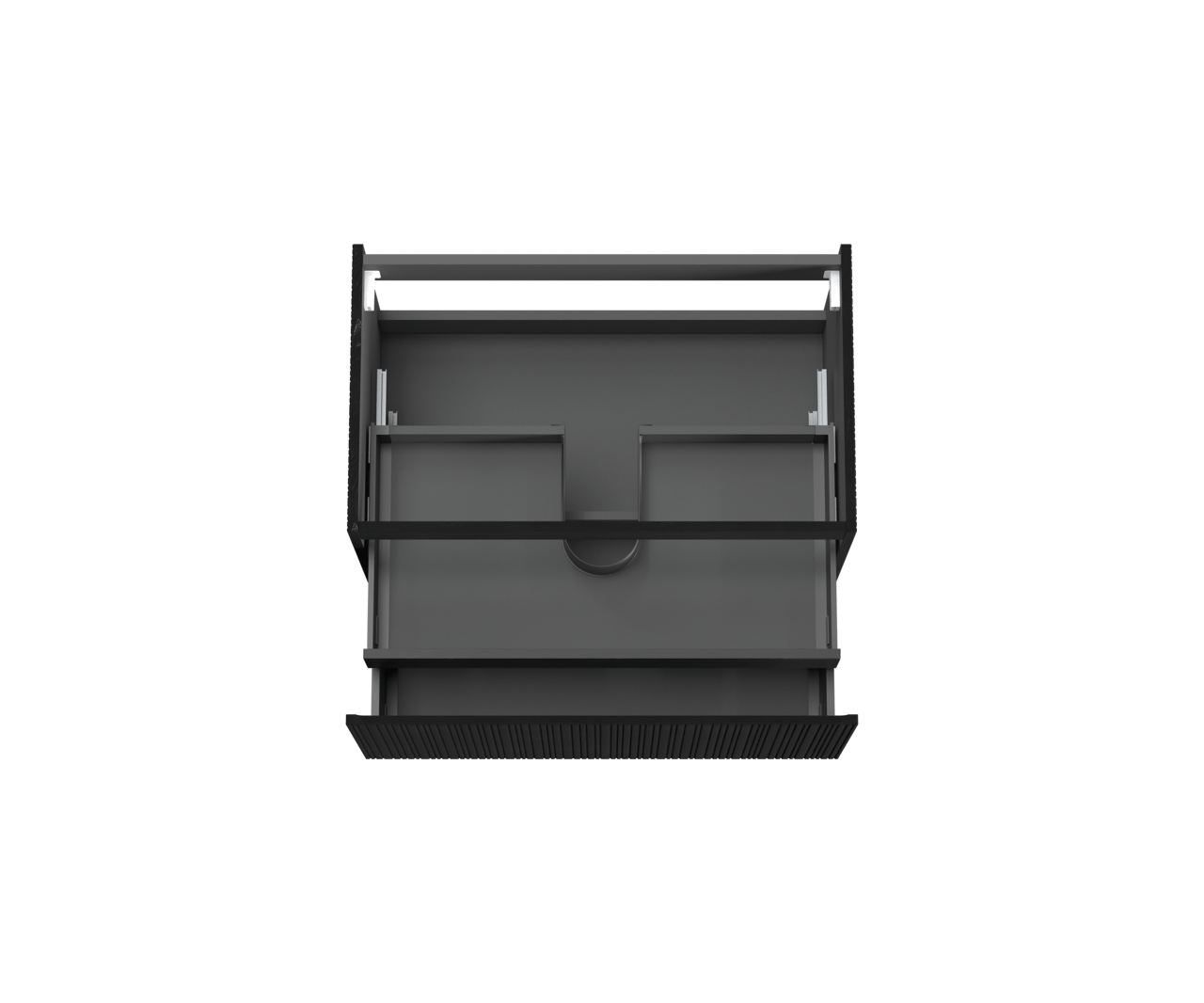 Storke Ribs meuble sous-vasque suspendu 85 x 52 cm chêne noir 2 tiroirs