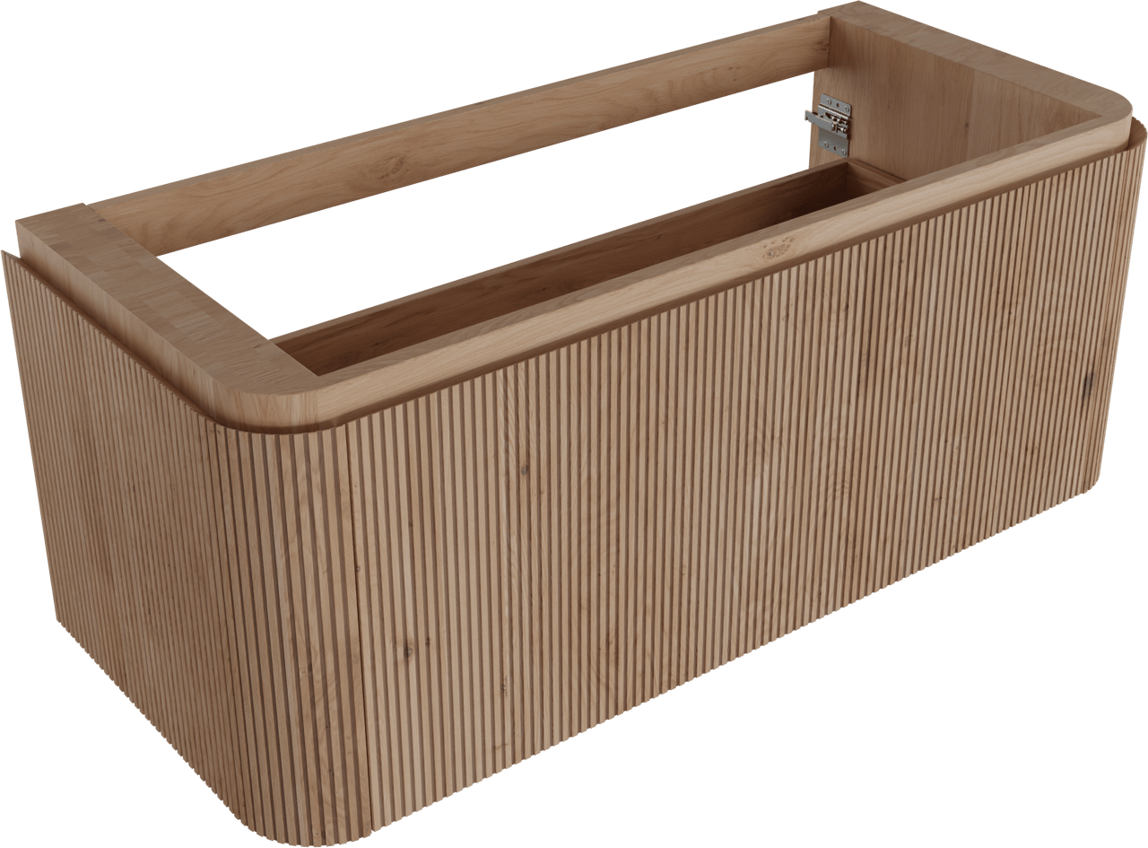 Balmani Moon meuble sous-vasque suspendu 130 x 55 cm Chêne naturelle 2 tiroirs Nervure sym. vert.