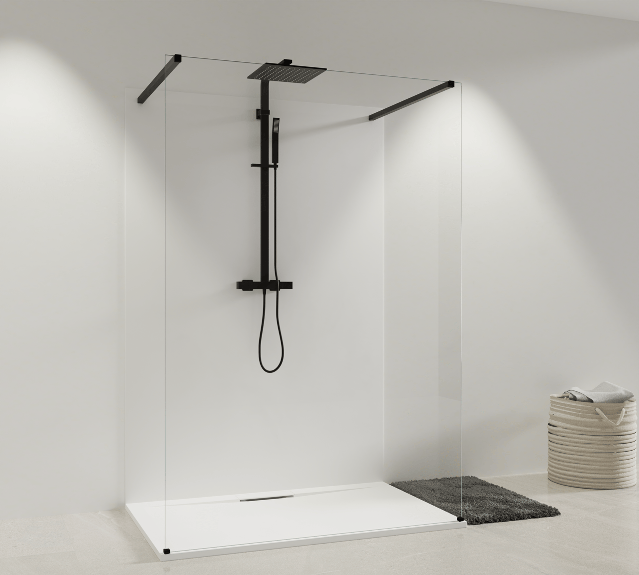 Balmani Dolce Duschwanne: 140 x 90 cm, Solid Surface, Weiß matt