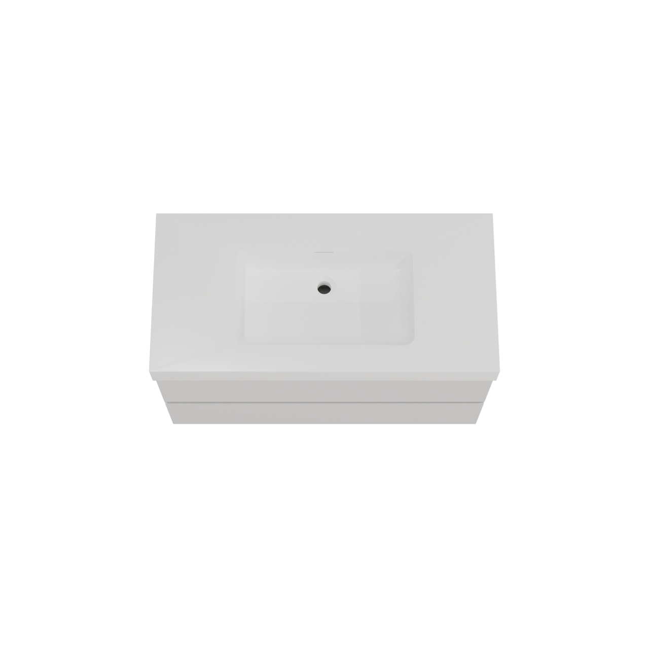 Storke Edge zwevend badmeubel 105 x 52 cm mat wit met Mata High enkele wastafel in solid surface mat wit