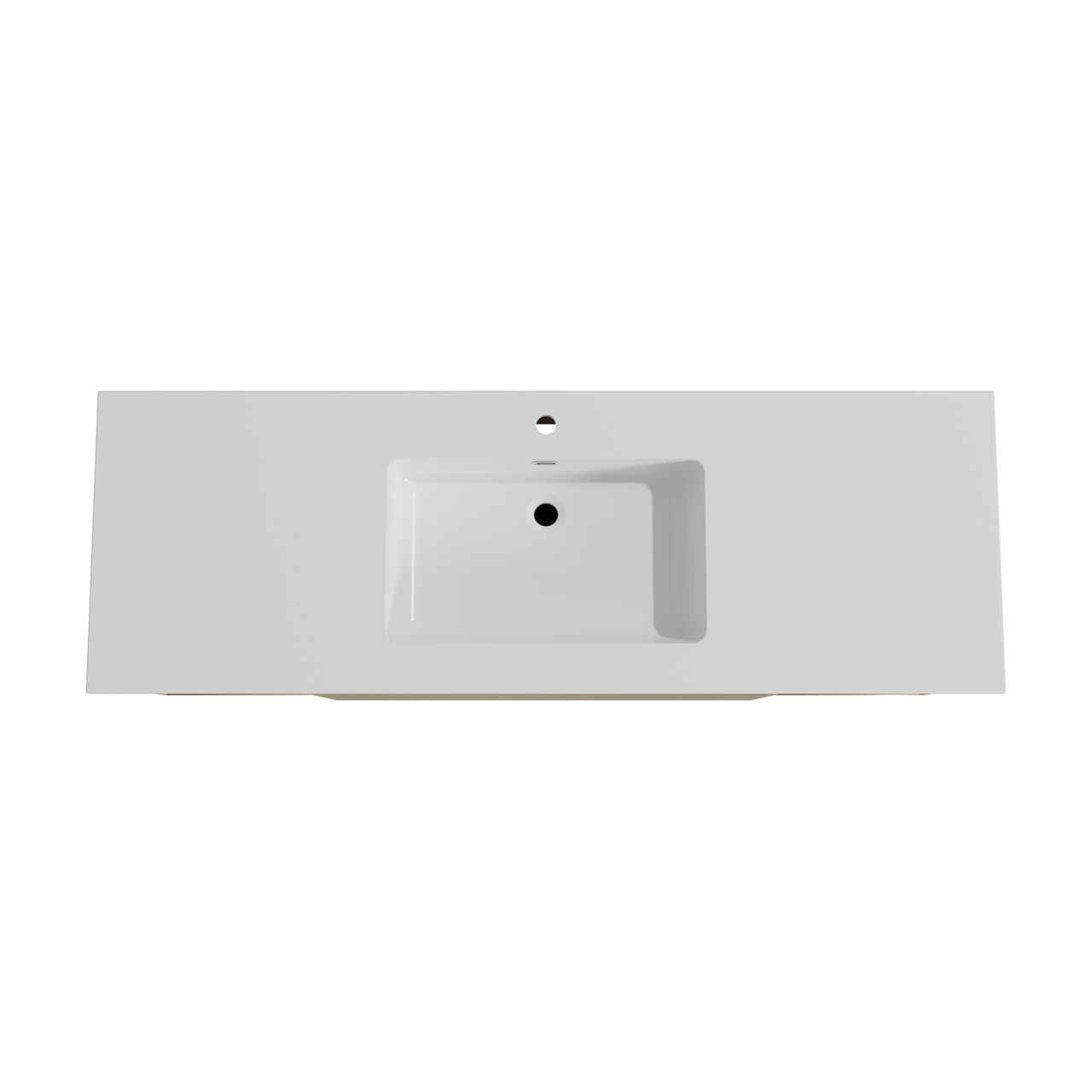 Storke Edge hängendes Möbelstück Set: 155 x 52 cm, Rohe Eiche, mit Diva Einzelwaschtisch, Marmorkomposit Weiß glänzend