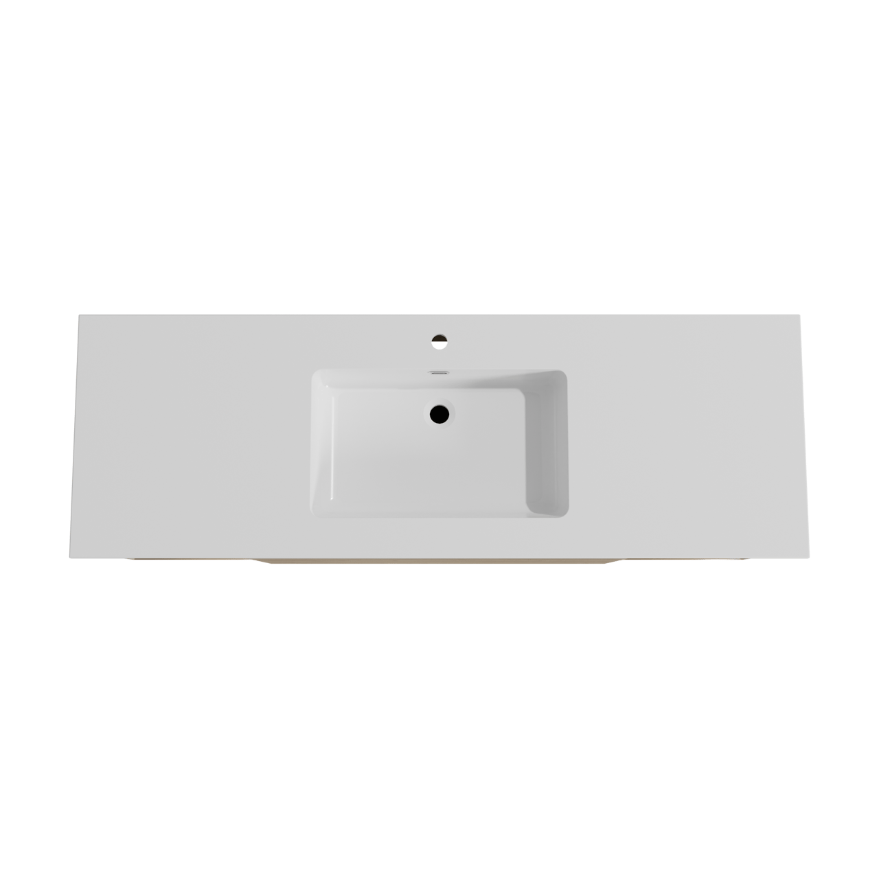 Storke Edge zwevend badmeubel 155 x 52 cm ruw eiken met Diva enkele wastafel in composietmarmer hoogglans wit