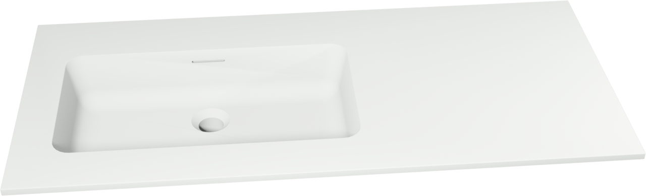 Storke Mata asymmetrisch linkse wastafel matte Solid Surface 100 x 46 cm