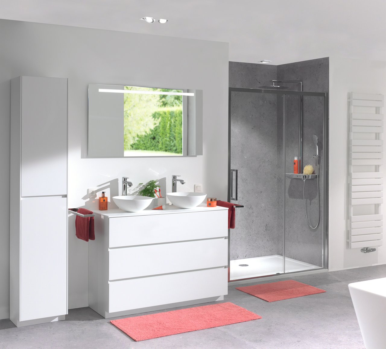 Storke Edge staande wastafelonderkast 120 x 46 cm mat wit 3 lades 2 sifonuitsparingen