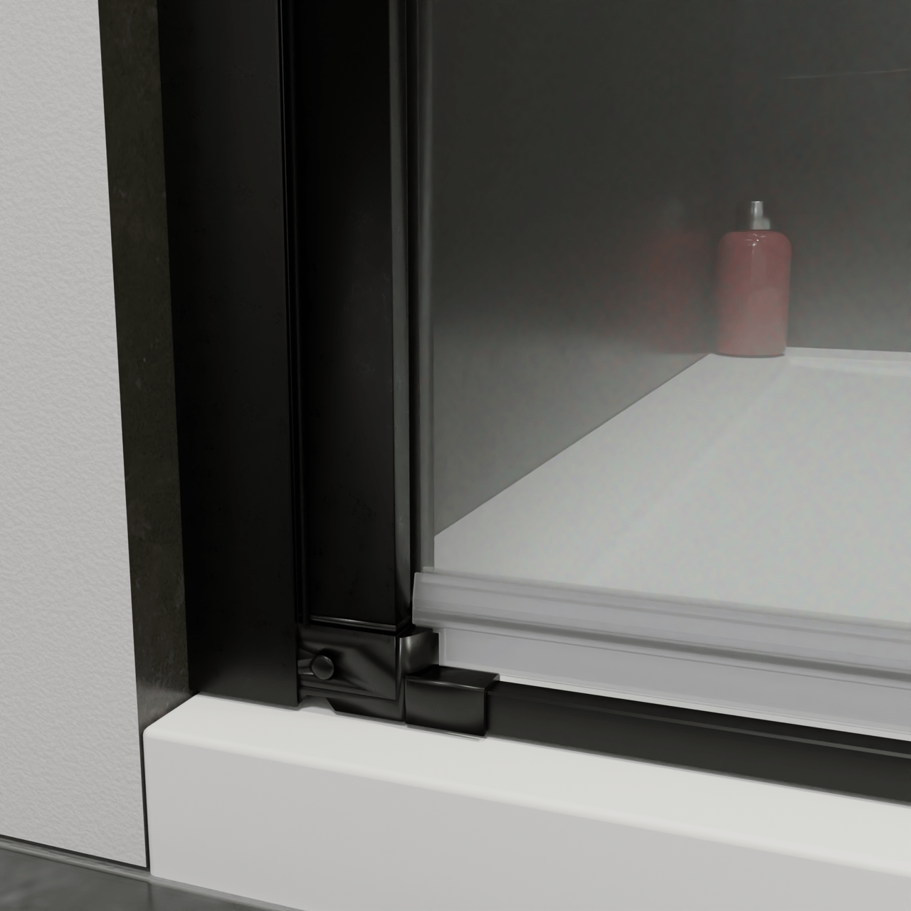 Luca Varess Kuresa douche draaideur 85 x 200 cm helder glas mat zwart profiel