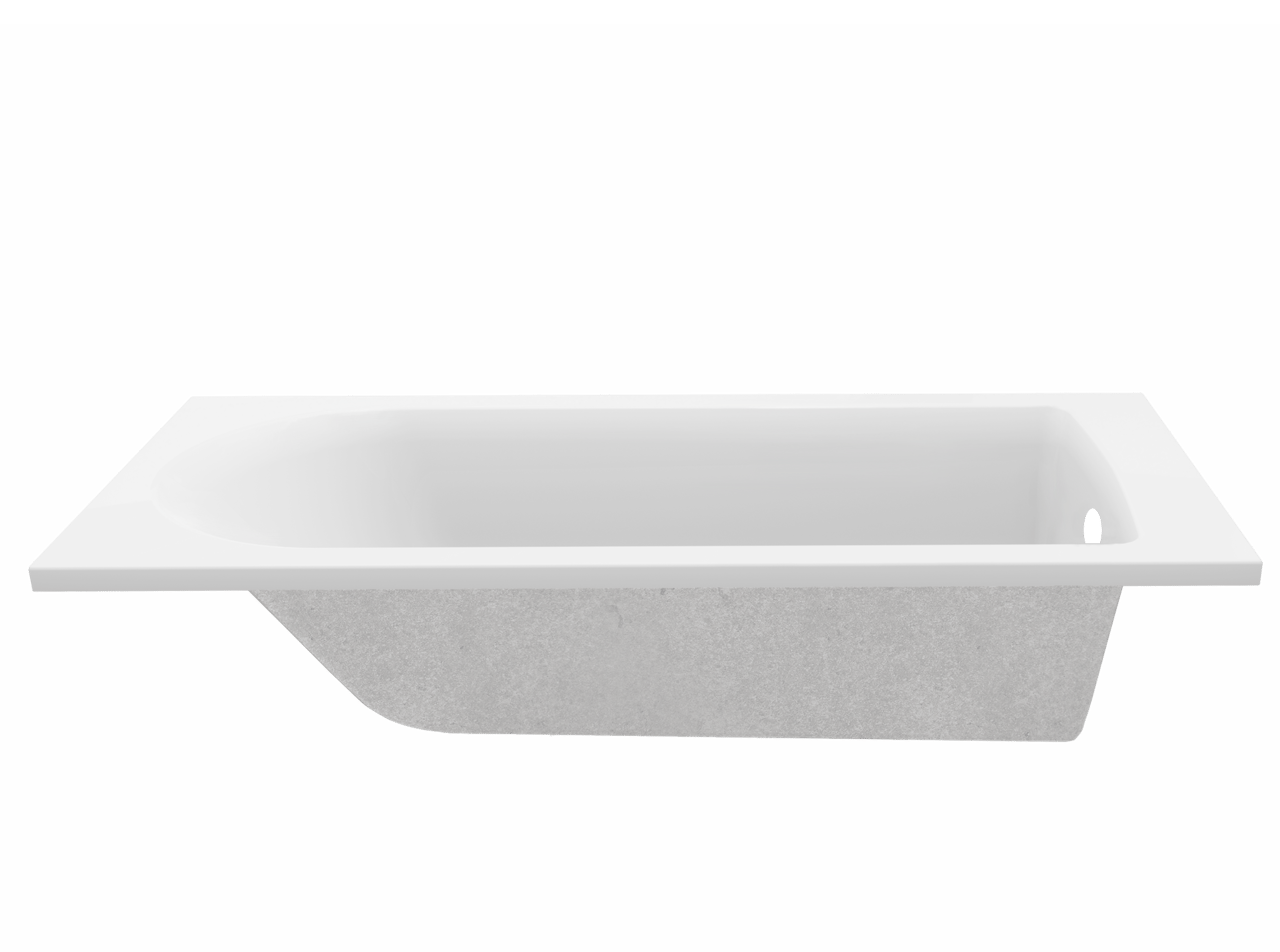 Luca Varess Rosala eenpersoons inbouwbad 160 x 70 cm acryl mat wit