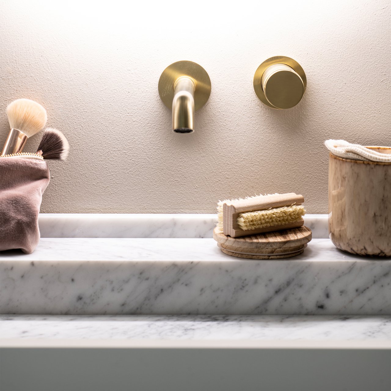 Blaufoss Pavilion robinet de lavabo encastré Brushed Gold incl élément intégré