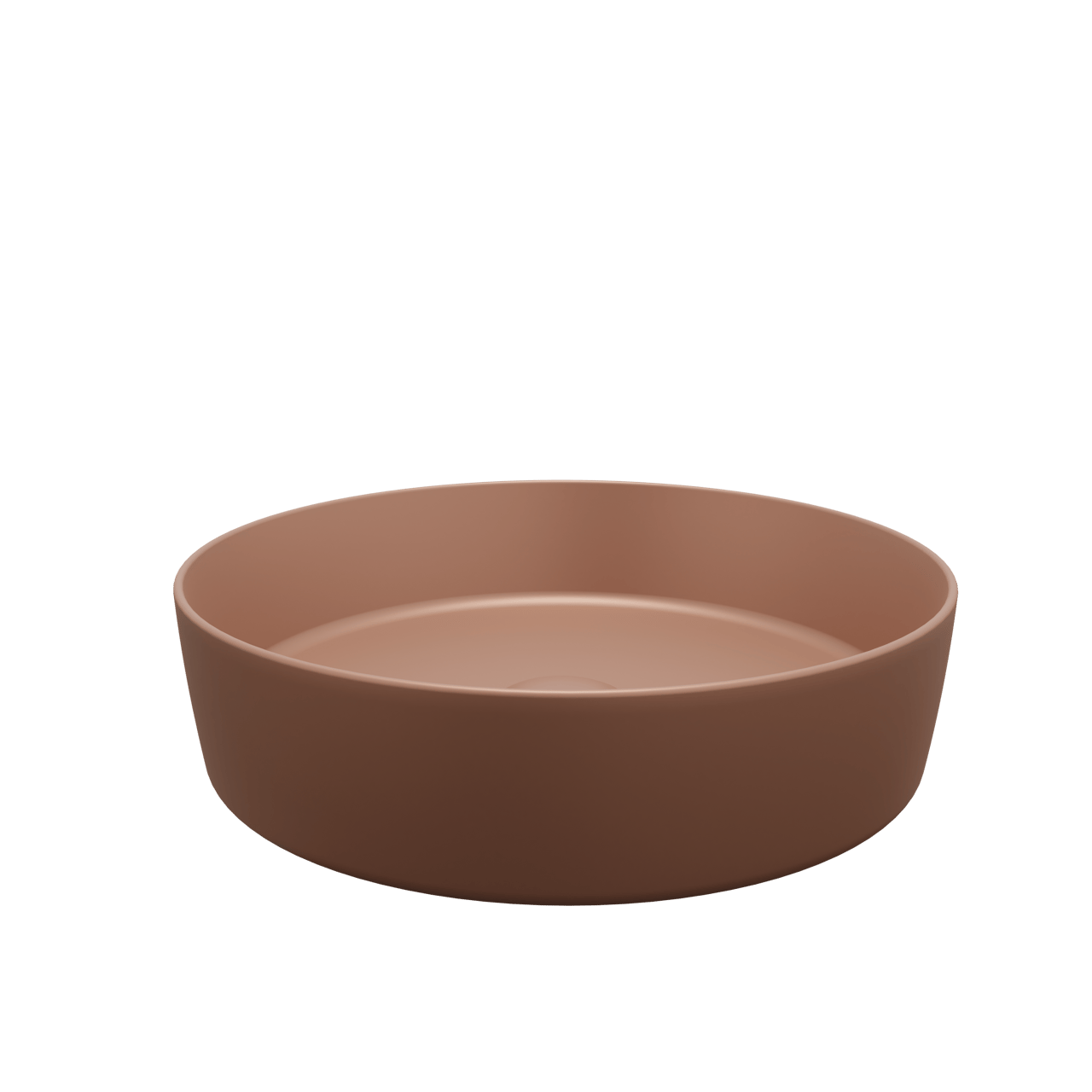 Balmani Fiyi Aufsatzwaschbecken: Matt Cotto Solid Surface, rund, Ø 39 cm