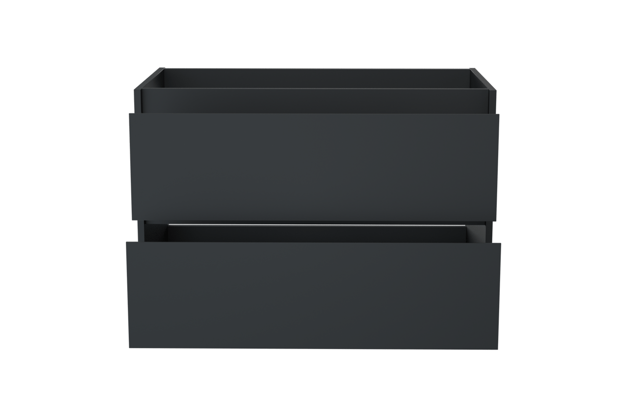 Storke Seda zwevend wastafelonderkast 95 x 52 cm Mat Zwart 2 lades