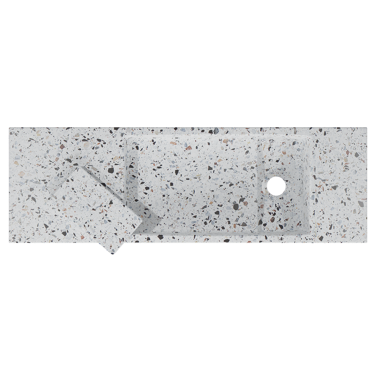 Balmani Mood fonteintje 65 x 20 cm Bianco Nero Terrazzo