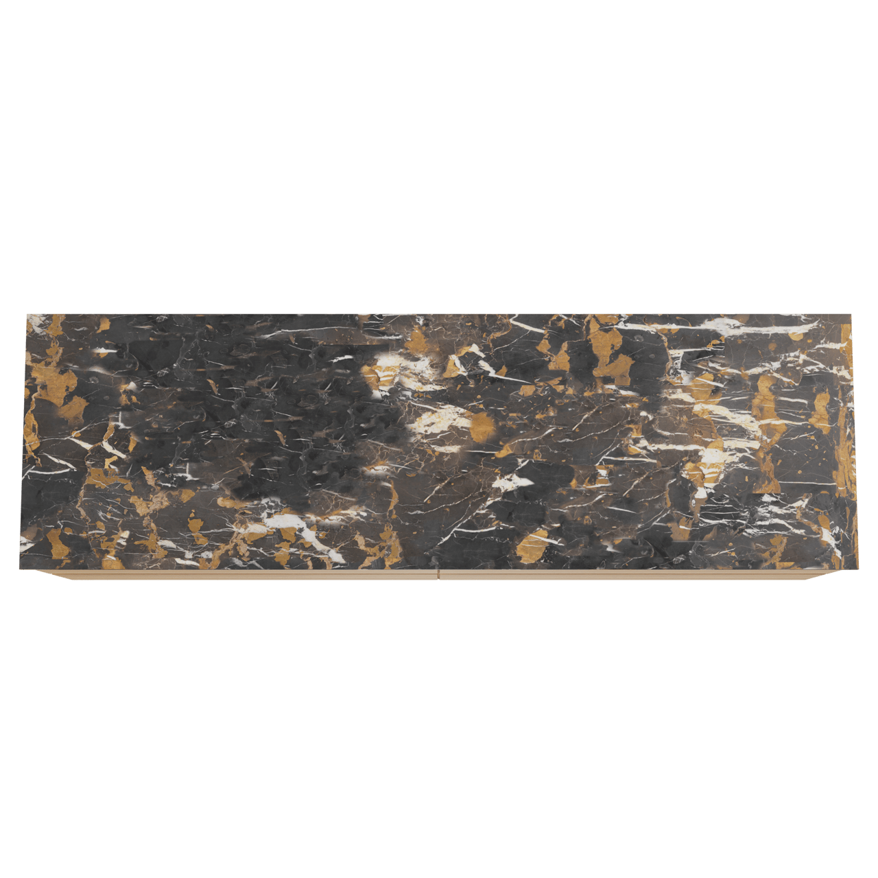 Balmani Mitra zwevend badkamermeubel 180 x 55 cm natuur eik met Stretto enkel of dubbel tablet in marmer portoro gold