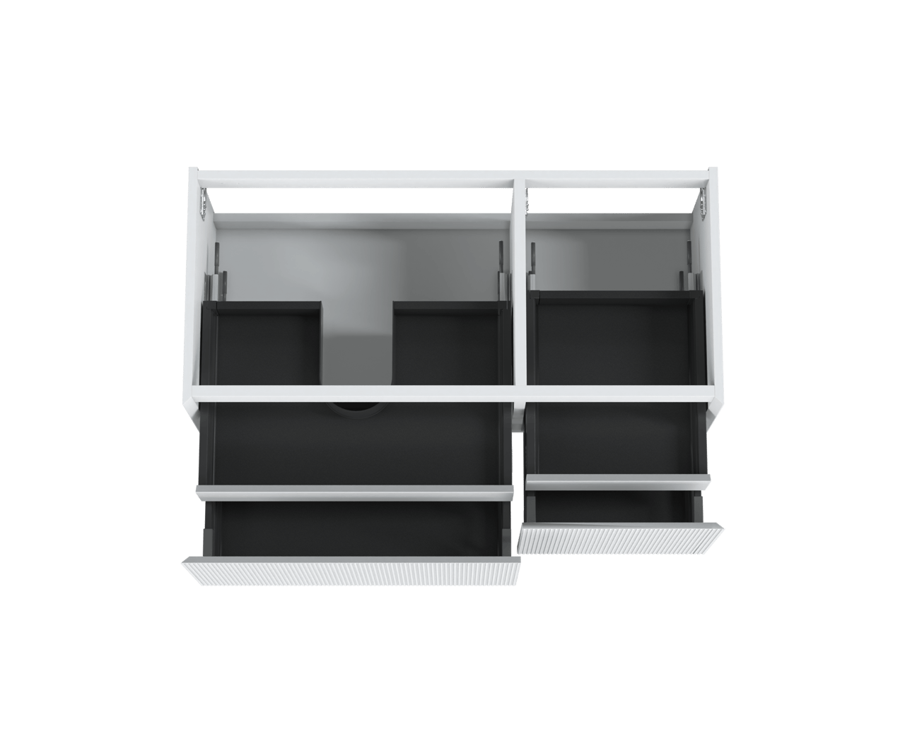 Balmani Fila zwevende wastafelonderkast 120 x 55 cm asymmetrisch links mat wit 4 lades