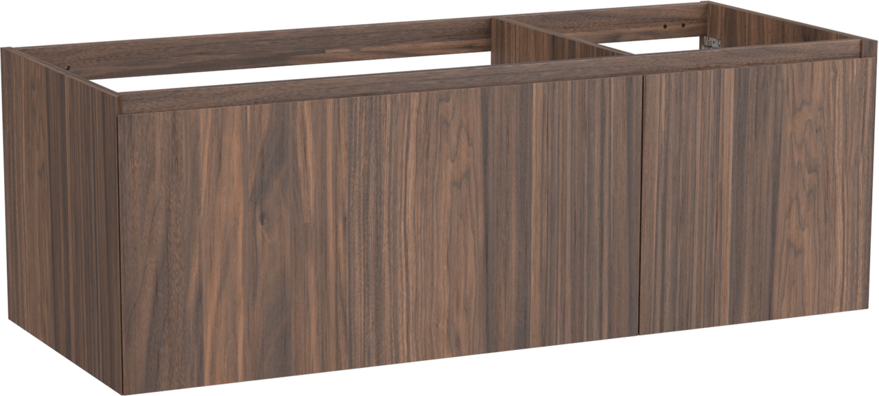 Balmani Idra zwevende wastafelonderkast 135 x 55 cm asymmetrisch links fineer notenhout 4 lades