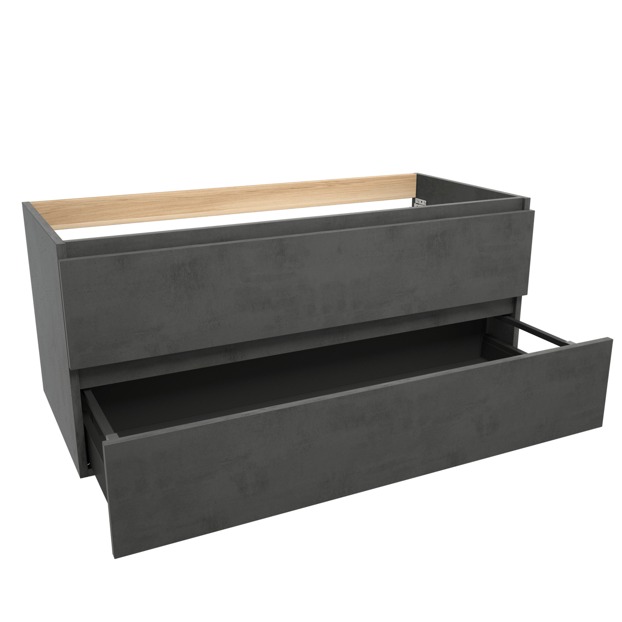 Balmani Lucida zwevende wastafelonderkast 120 x 55 cm beton donkergrijs 2 lades