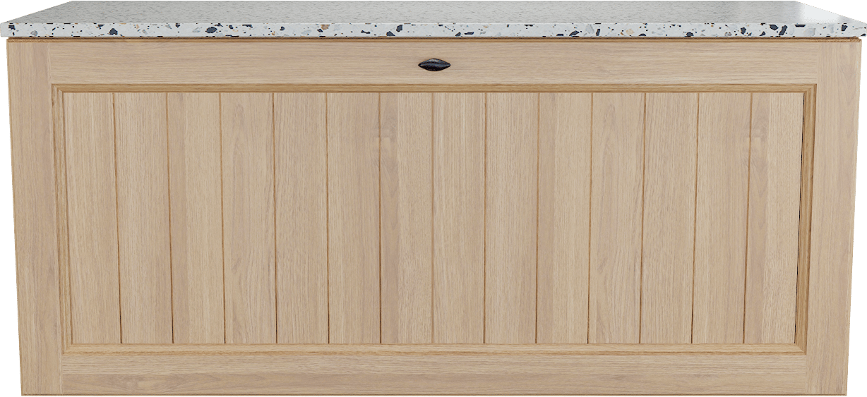 Balmani Lemon meuble salle de bains suspendu 120 x 55 cm, placage chêne naturel avec Stretto tablette simple ou double en blanc/noir mat terrazzo