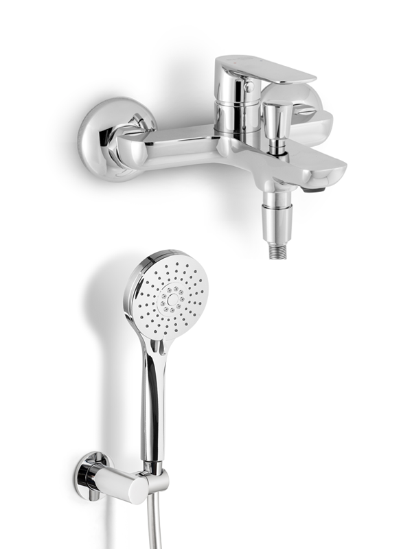 Blaufoss Arton badmengkraan met douchekop glanzend chroom