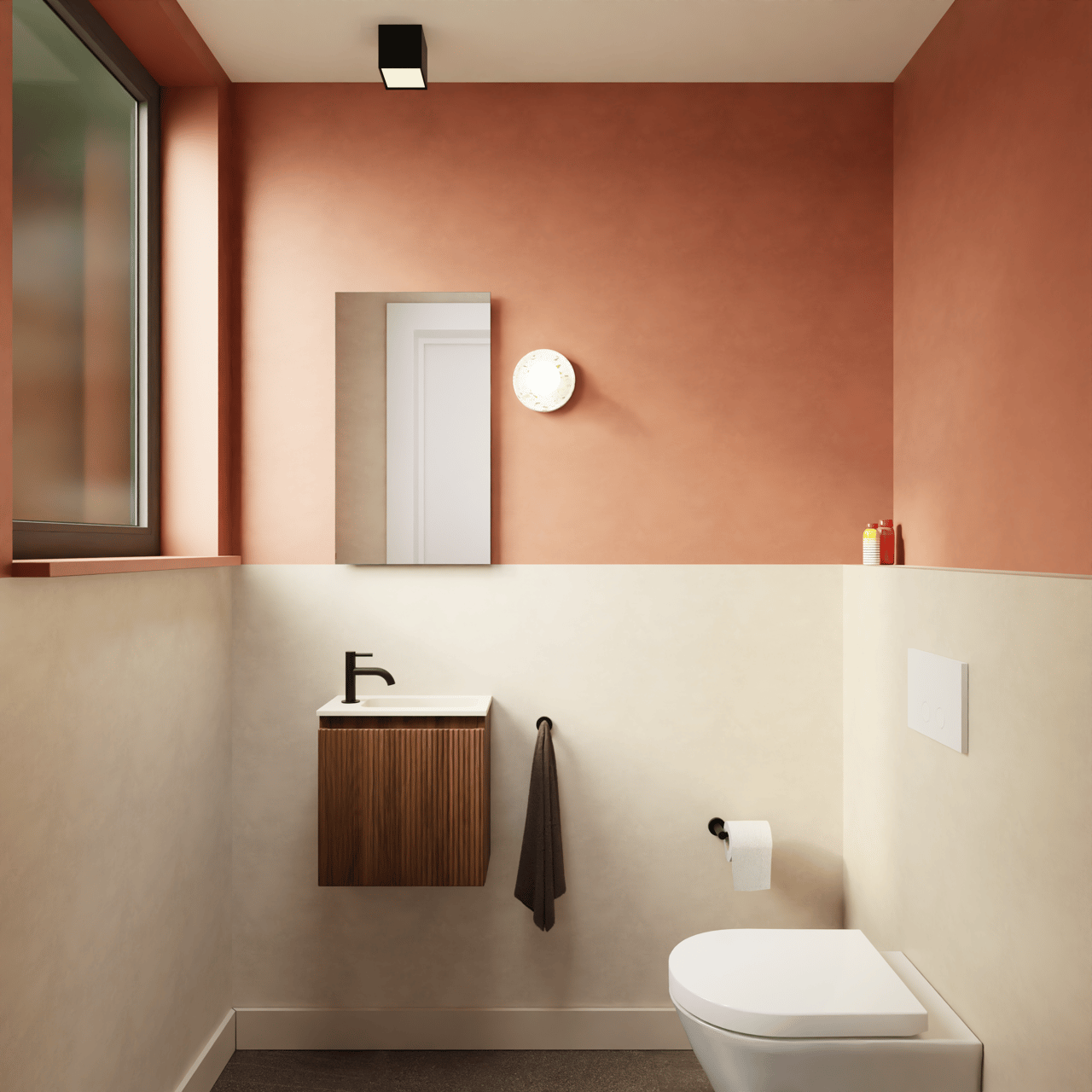 Storke Ribs Toilettenschrank hängend 40 x 22 cm nussbaum