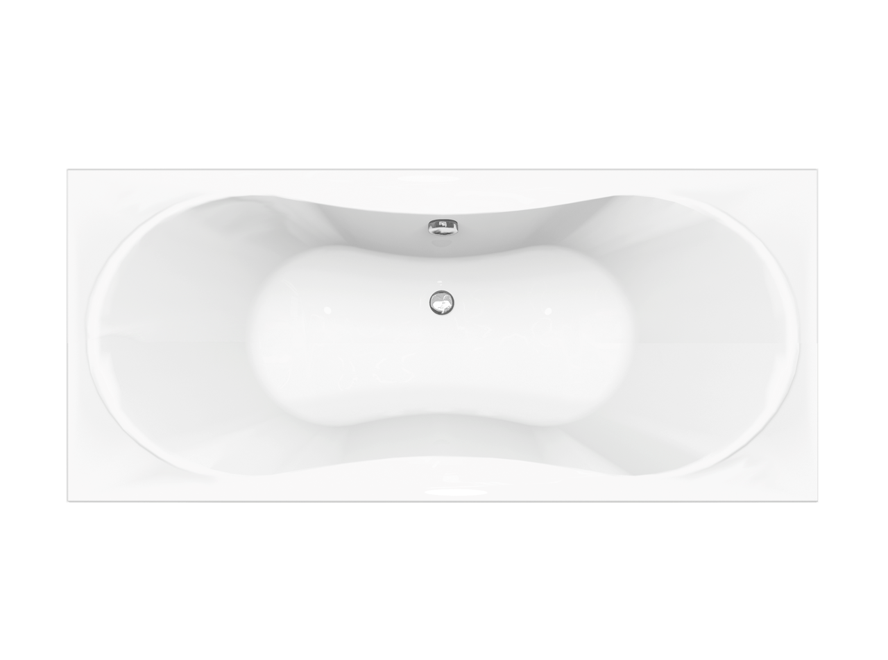 Luca Varess Trasime tweepersoons inbouwbad 180 x 80 cm acryl Glanzend Wit