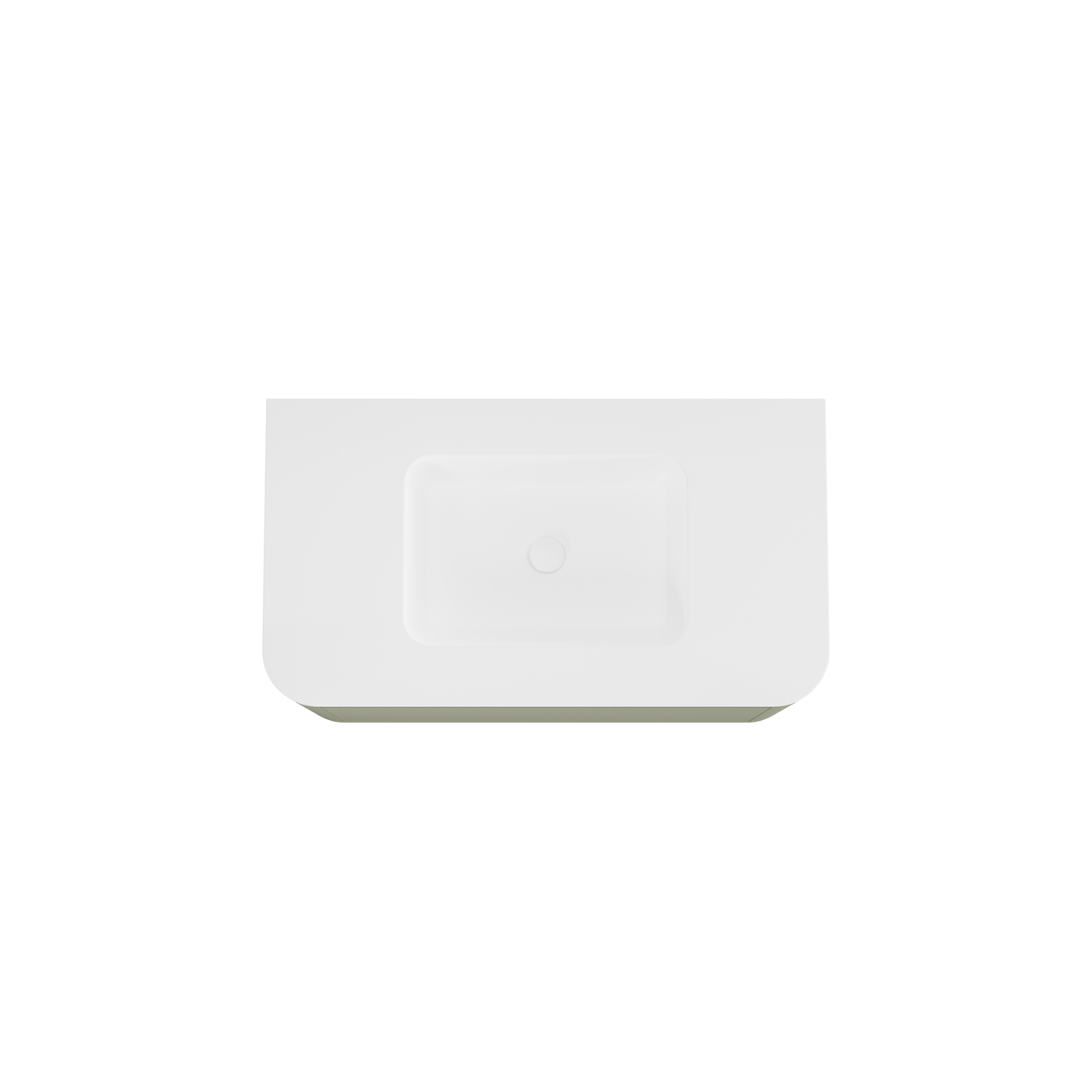 Balmani Moon hängendes Möbelstück Set: 100 x 55 cm, Salbeigrün, mit Moon Einzelwaschtisch, Solid Surface Weiß matt