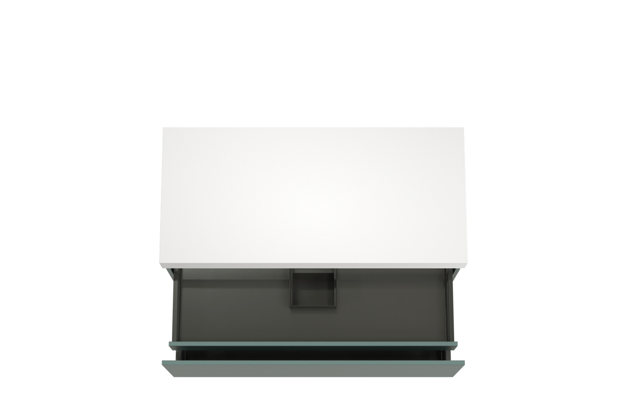 Balmani Sfera zwevend badmeubel 120 x 55 cm forest met Dominus enkel of dubbel wastafelblad in solid surface mat wit