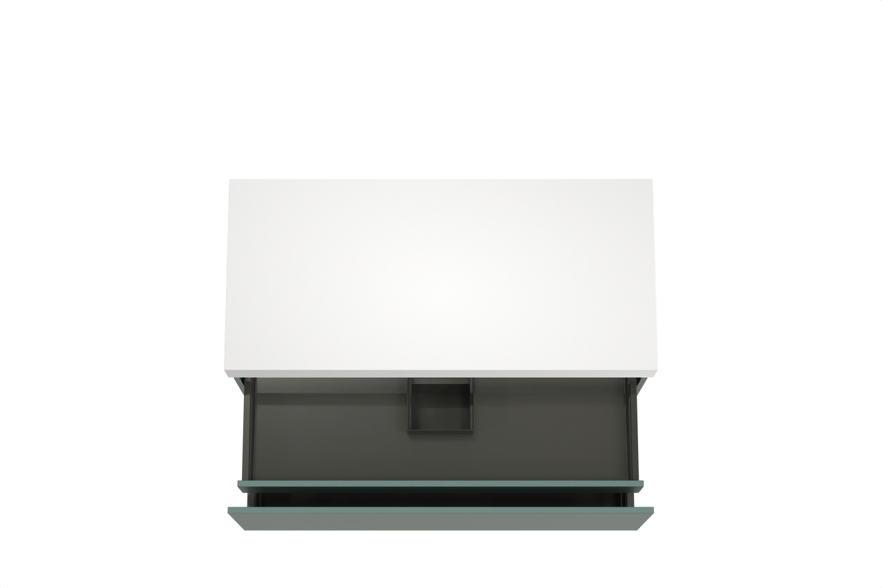 Balmani Sfera zwevend badkamermeubel 120 x 55 cm forest met Dominus enkel of dubbel tablet in solid surface mat wit