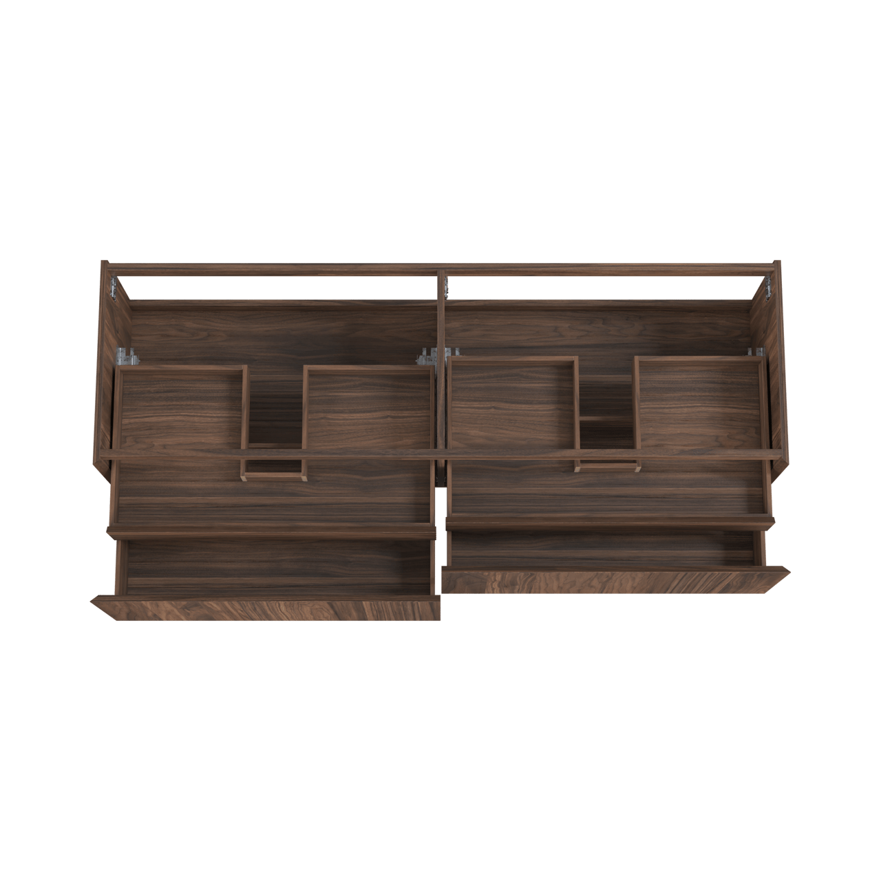 Balmani Idra zwevende wastafelonderkast 180 x 55 cm fineer notenhout 4 lades