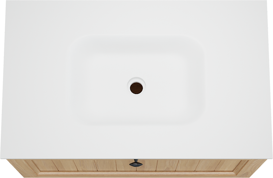 Balmani Lemon zwevend badkamermeubel 90 x 55 cm, fineer natuur eik met Tablo Arcato enkele wastafel in mat wit