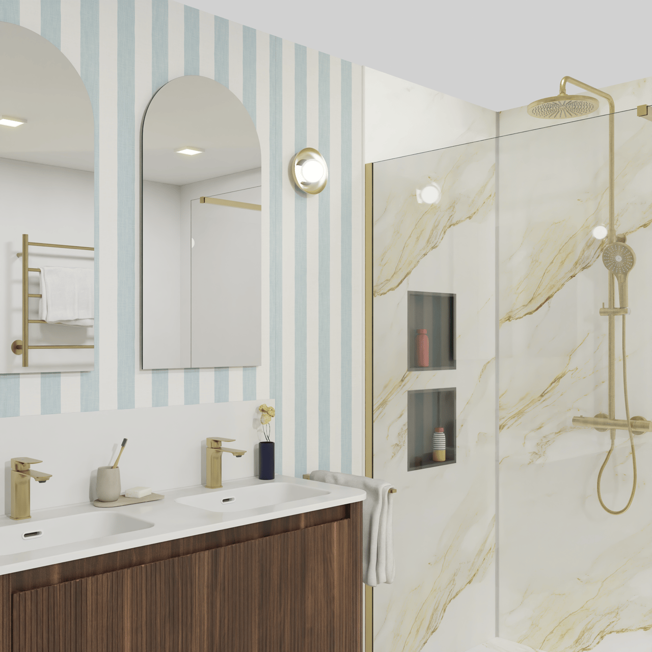 Balmani Modular douchewand Helder glas 116 x 200 cm