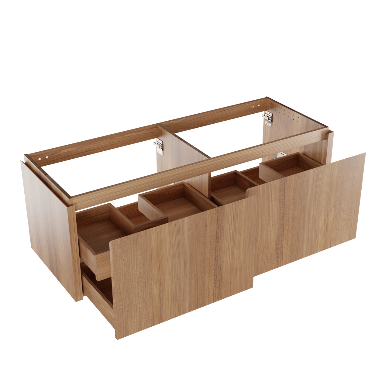 Balmani Eclips hängendes möbelstück Waschtischunterschränke 150 x 55 cm Teak 4 Schubladen