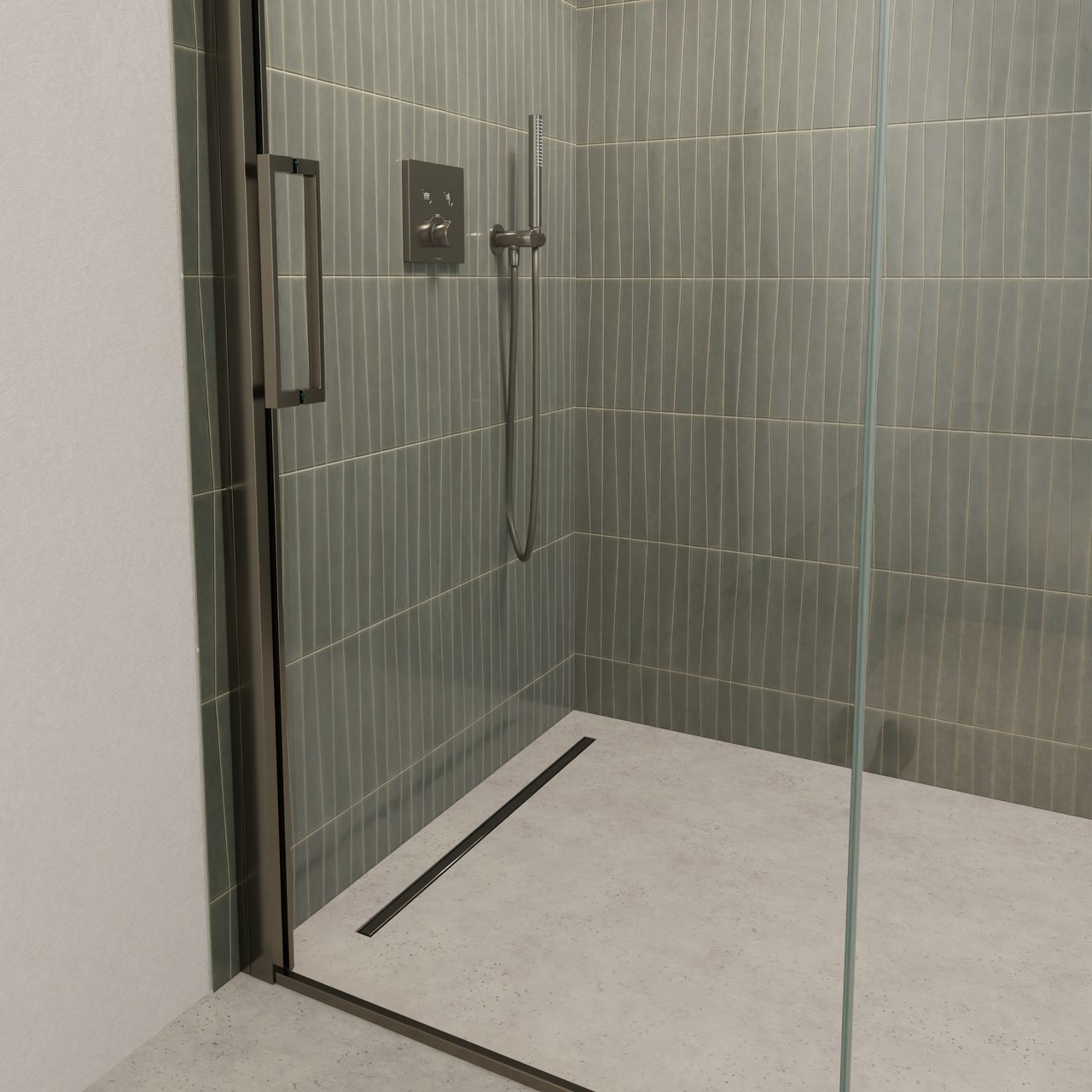 Balmani verbredingsprofiel voor douchedeuren 210 cm, Brushed Gunmetal