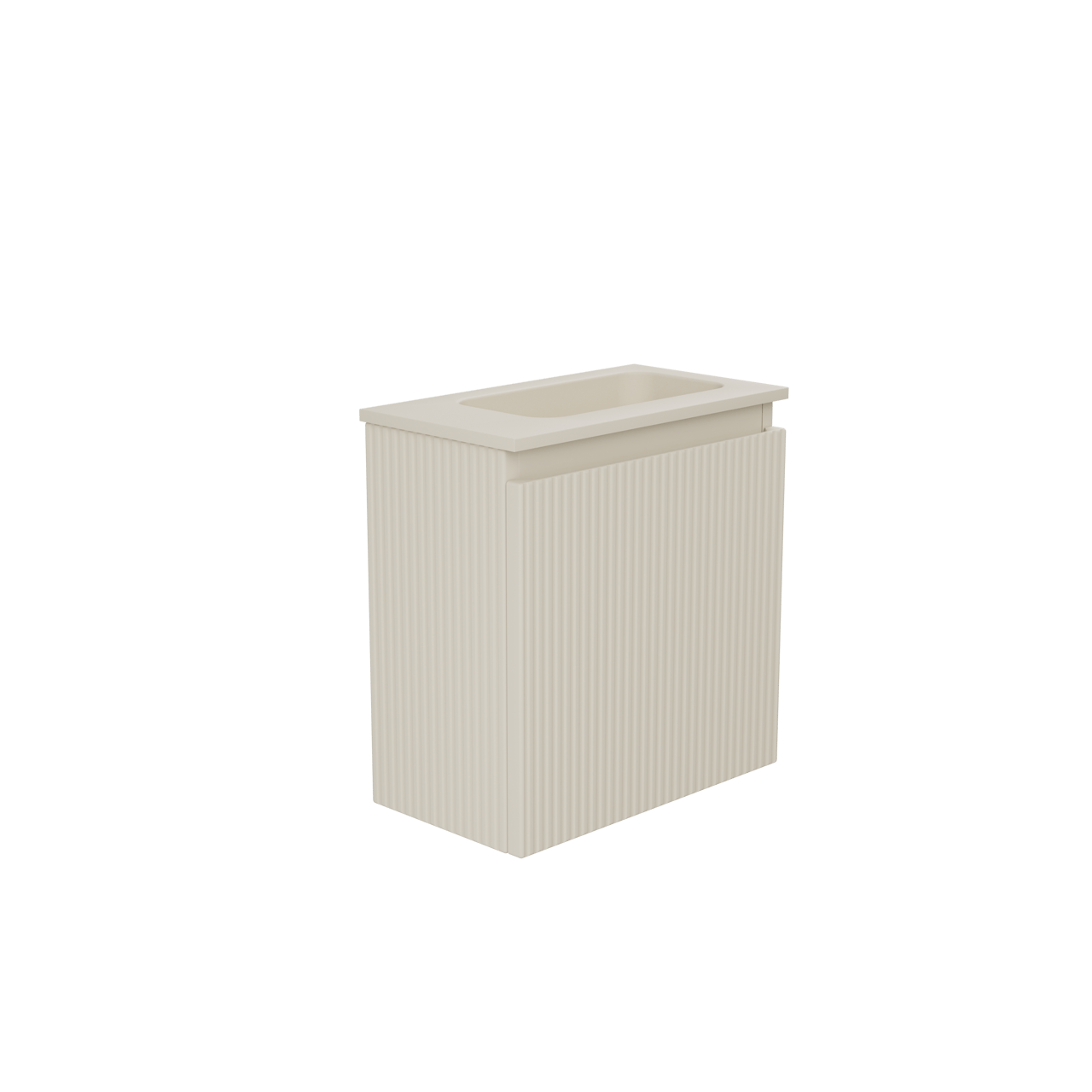 Storke Ribs meuble wc suspendu 40 x 22 cm sand mat avec Fina plan vasque en Topsolid sand mat