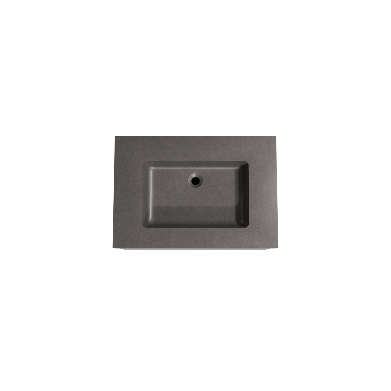 Storke Edge zwevend badkamermeubel 75 x 52 cm beton donkergrijs met Scuro High enkele wastafel in kwarts mat zwart