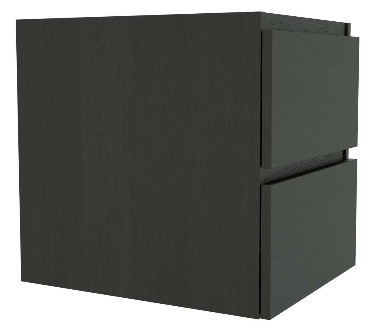 Balmani Lucida hängender Waschbeckenunterschrank: 45 x 55 cm, Eiche Schwarz, 2 Schubladen