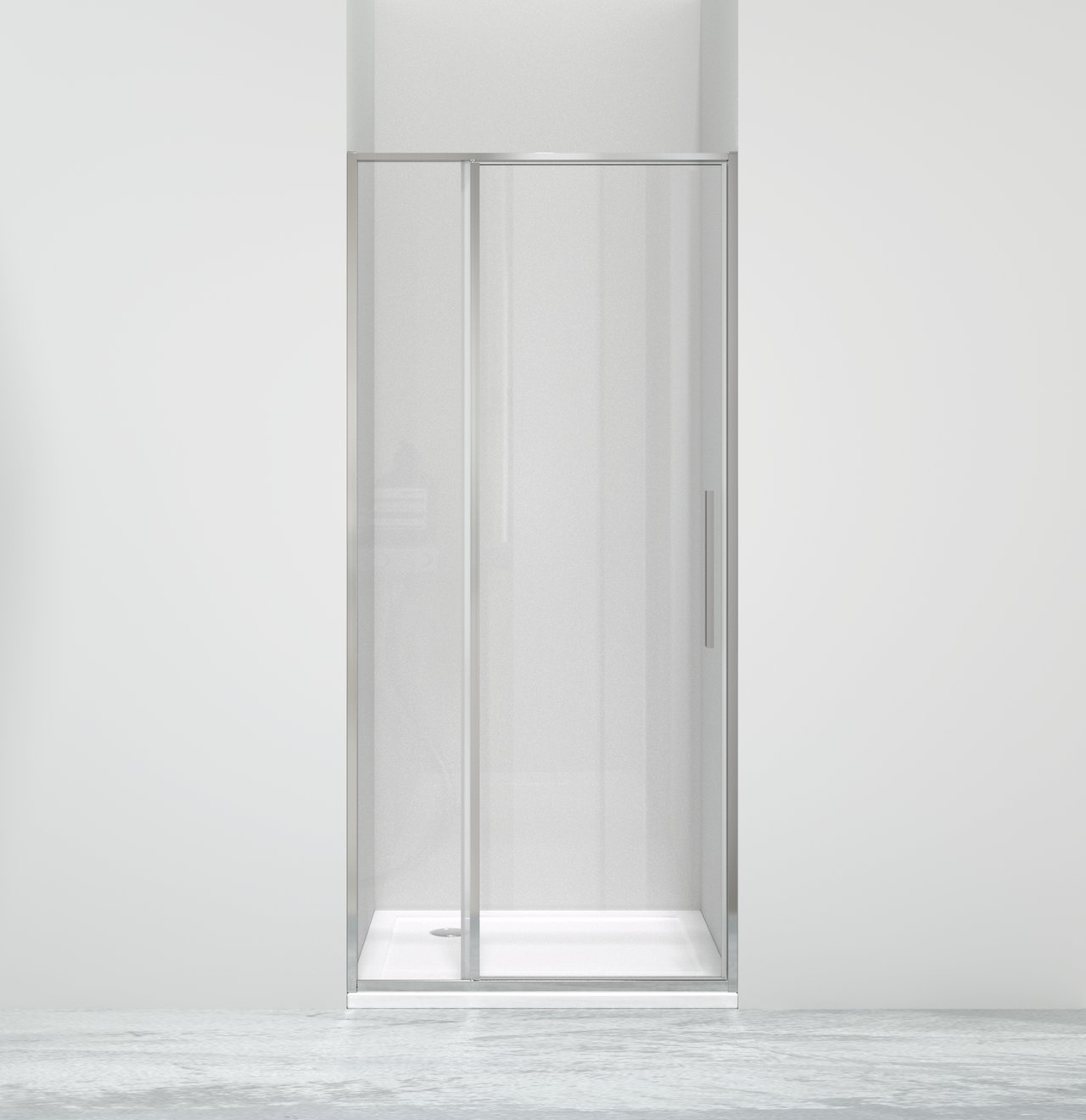 Luca Varess Morano douche draaideur 90 x 190 cm helder glas glanzend chroom profiel