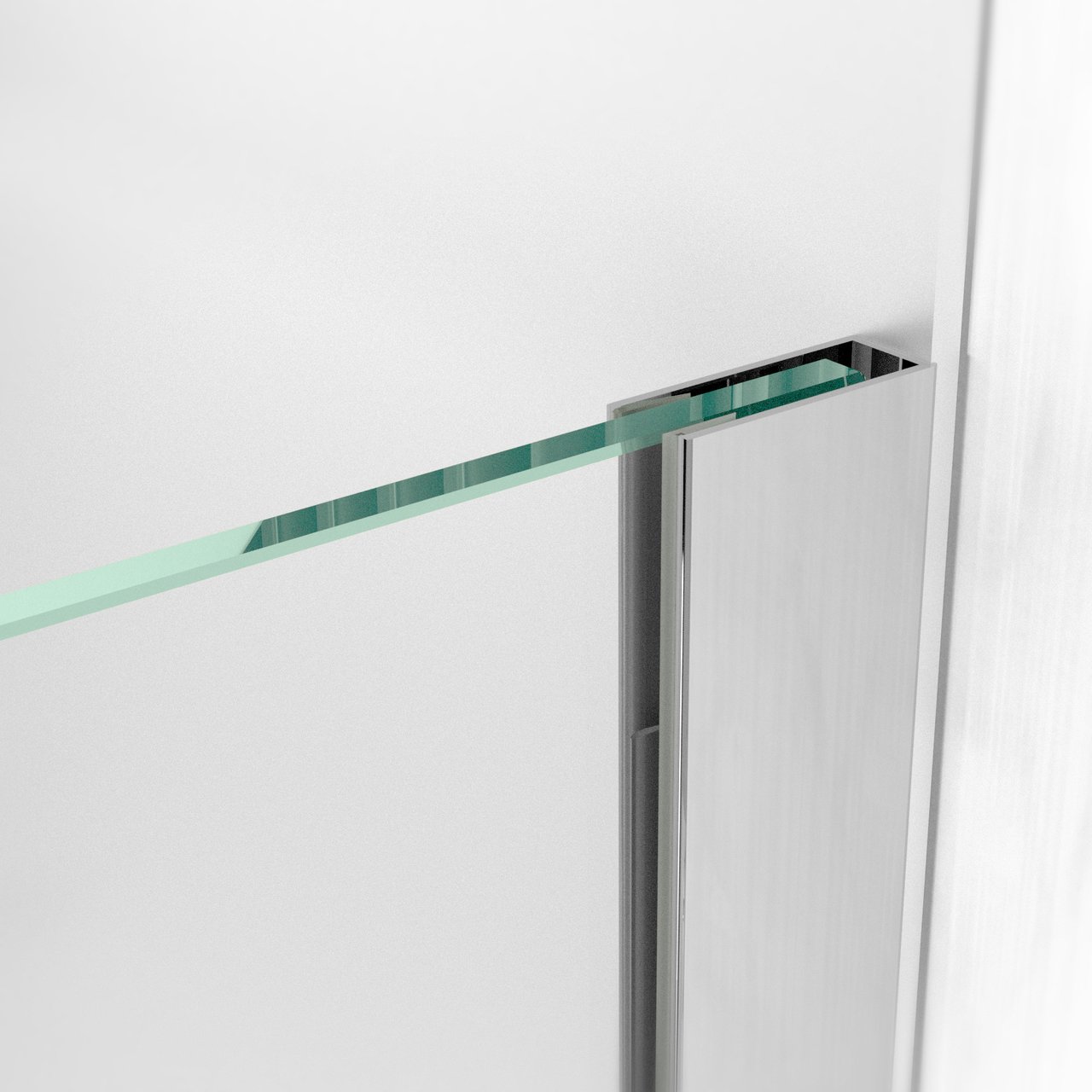 Linie Walk-In douche à l'italienne 140 x 200 cm verre transparent avec bande mate profil chrome brillant