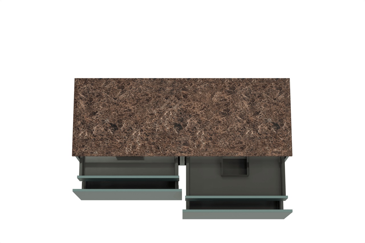 Balmani Sfera hängendes Möbelstück Set: 150 x 55 cm, Forest, mit Stretto Einzel- oder Doppel Waschtischplatte, Marmor Dark Emperador