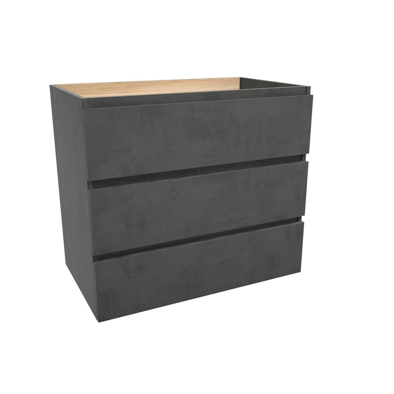 Balmani Lucida staande wastafelonderkast 90 x 55 cm beton donkergrijs 3 lades