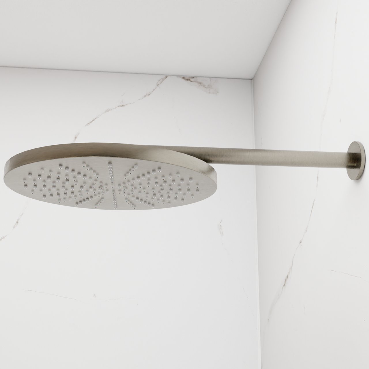 Blaufoss Nola 300 Tête de douche rond 30 cm avec support mural Brushed Coolmetal