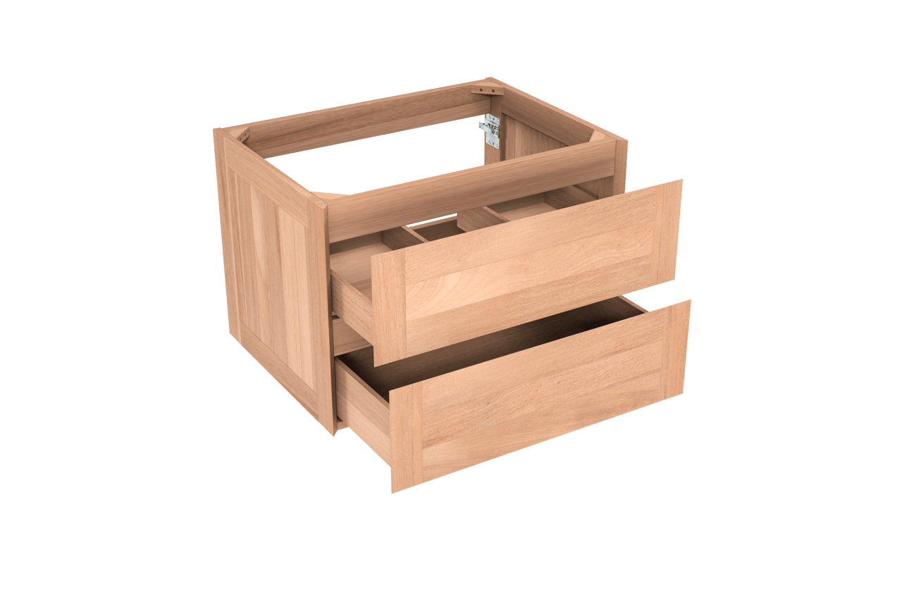 Balmani Mitra zwevende wastafelonderkast 75 x 55 cm teak 2 lades