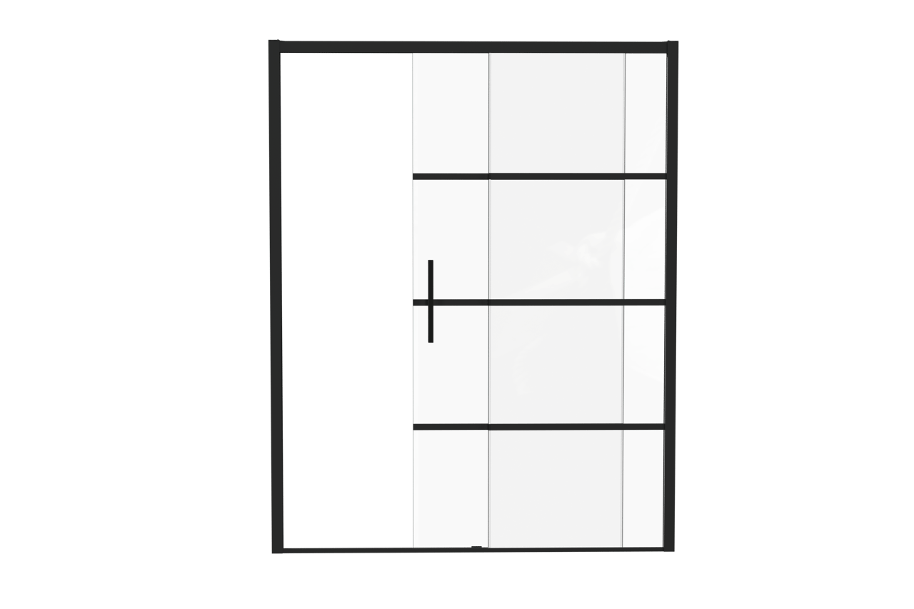 Luca Varess Senses rechtse douche schuifdeur 160 x 200 cm Lined glas mat zwart profiel